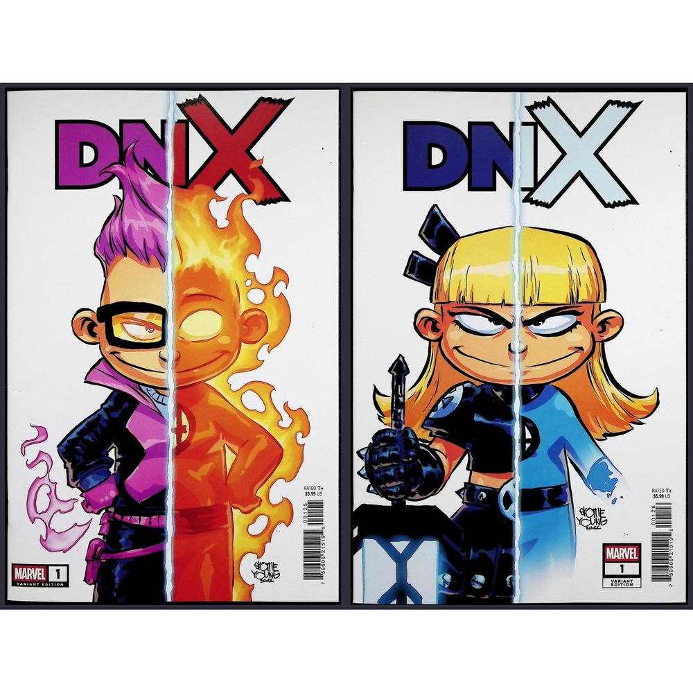 DNX 2X Comic Lot #1Q 1R Skottie Young Magik X-Men Omega Blind Bag Variant Marvel